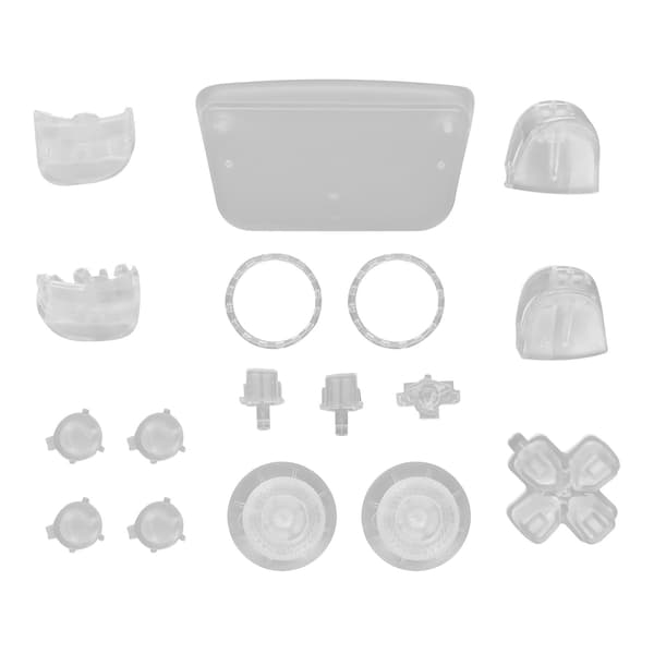 Erstatningsknapper L2 R2 Komplett sett med knapper Erstatningsknapp Reparasjonssett for PS5-kontroller Transparent hvit