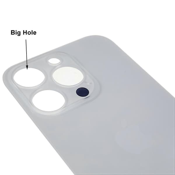 Batteridæksel til iPhone 14 Pro Max, reservedel til reparation (Stort Hul) Hvid[NX] White White