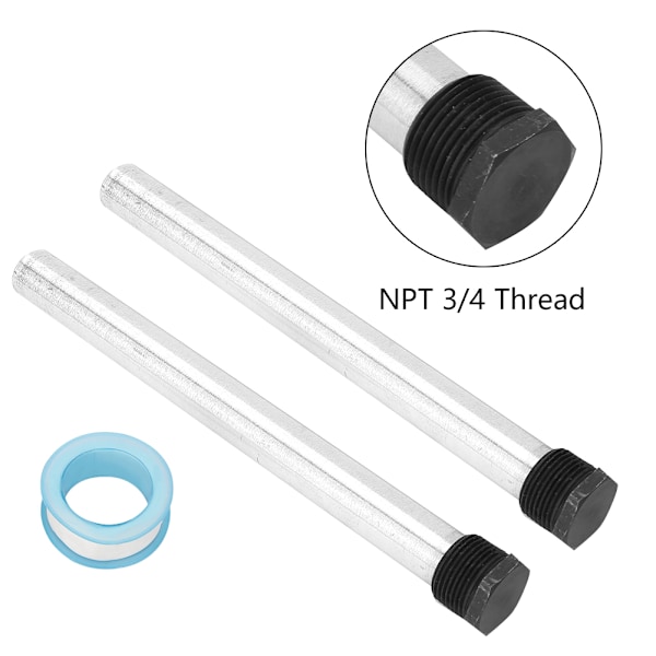 2st 21X235mm Magnesiumanodstav för varmvattenberedare NPT3/4 gänga