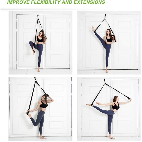Benstrækbånd - let at montere på døren - Dans og gymnastiktræning Fleksibilitetsstrækrem