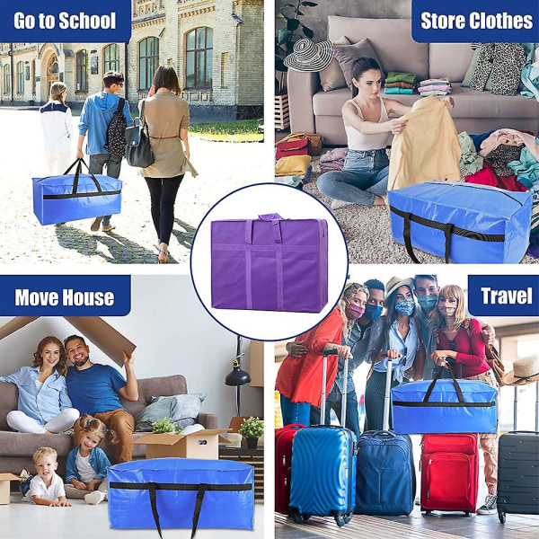 Flyttetaske Bagagetaske Studenterværelses Pakkepose Tote Bag purple