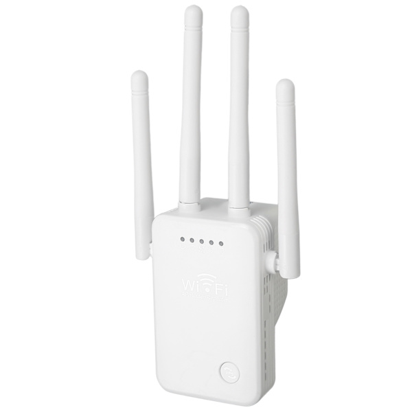 WiFi-forlænger 4 antenner 3 tilstande Plug and Play WiFi-signalforstærker til hotellejlighed hjem 100‑240V EU-stik