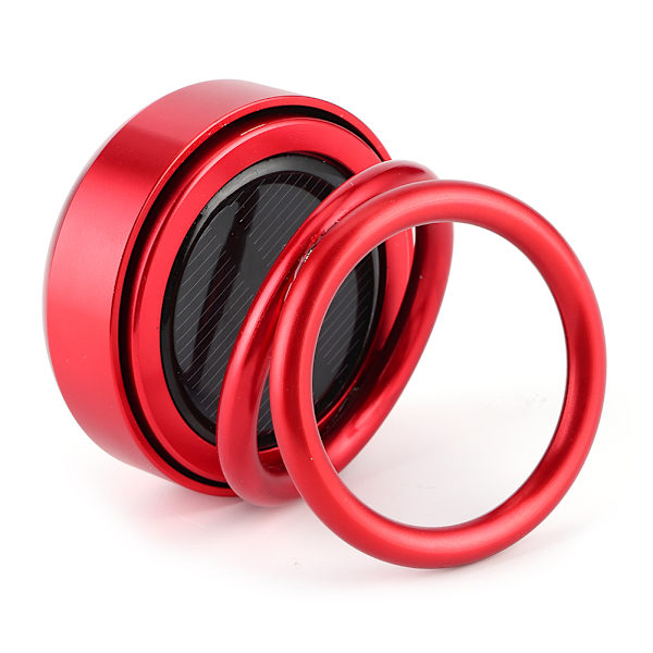 Billuftfräschare Solenergi Roterande Lukt Eliminator Aromaterapi Diffusor W/Dubbel Ring Röd