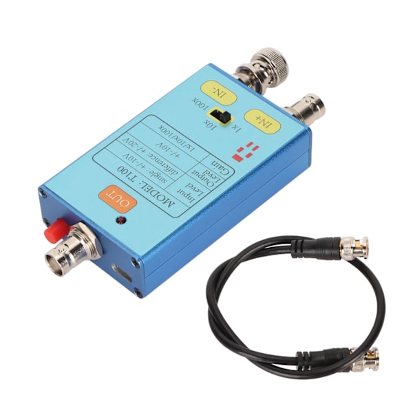 T100 Differential Probe Oscilloscope Professional 1X 10X 100X 10M bandbredd virtuellt oscilloskop för att förstärka svaga signaler