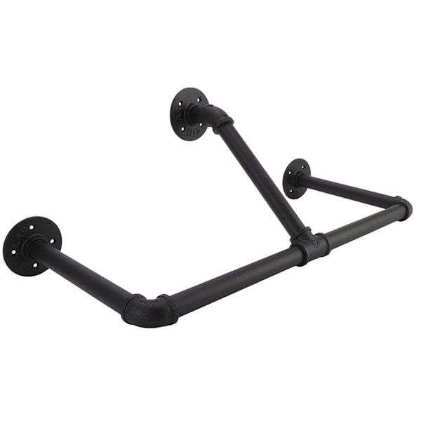 22in Industrial Pipe Kläder Display Rack Väggmonterad Klädställ Hängare Järn Kläder Hängstång Bar för Home Hotel