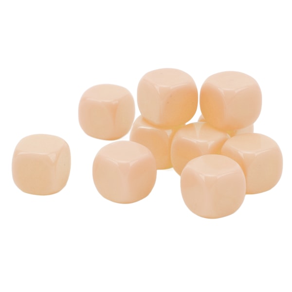 30 kpl Hauskoja Tyhjiä Noppasettejä DIY-Puzzle Pyöristetyillä Kulmilla 6-Sivuinen Noppa Lautapeleille Matematiikan Oppimiseen Beige