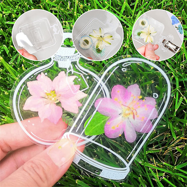 20 stk gennemsigtige bogmærker til tørrede blomster Hjemmelavede smukke blomsterbogmærker DIY bogmærke til tørrede blomster Glasbogmærker