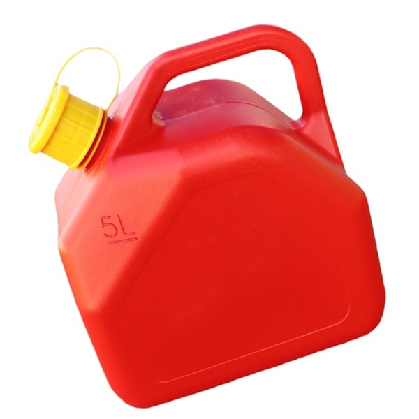 Gasburk 5L 1,3 gallon ABS läckagefri röd bärbar bensinbehållare med utloppsrör