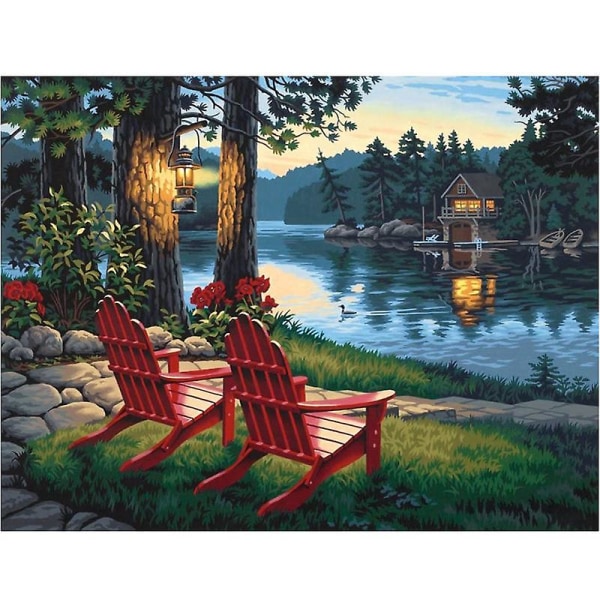 M-riverside Scenery Full Drill Crystal Rhinestone Brodery Pictures Art Diy 5d Diamond Painting by Number Kits
