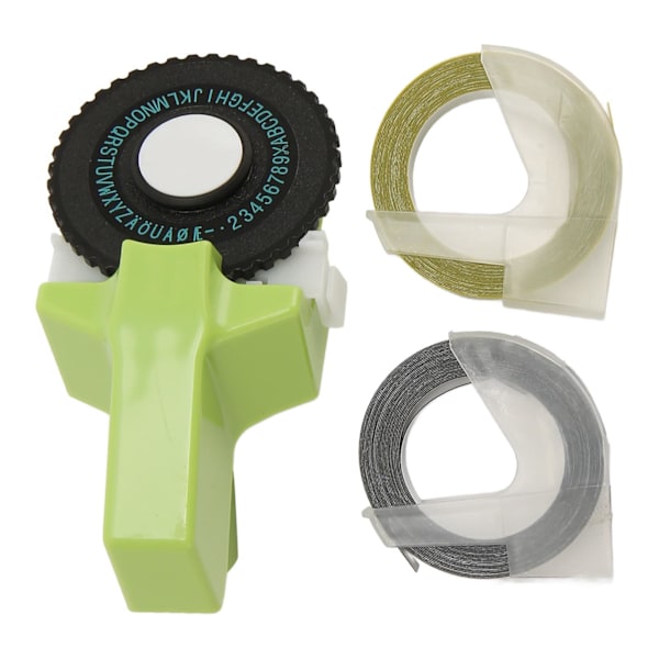 Prægningsmærkemaskine Grøn Nem håndtering Ergonomisk design Bærbar etiketfremstillingsprægning med bånd til håndværk DIY