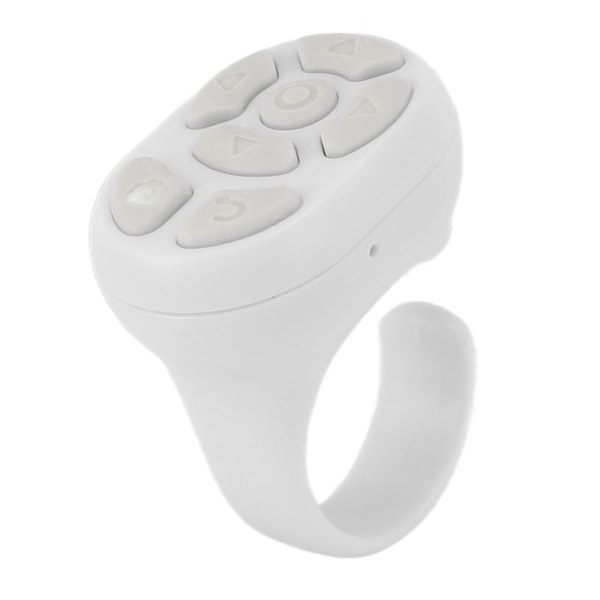 Fjernbetjening Scrollring Bluetooth 5.3 APP Sideskifter Kameraafbryder Fjernbetjening Selfie-knap Clicker med opladningsetui til mobiltelefon Hvid