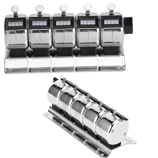 Mekanisk Tæller Metal Manuel Clicker 4-cifret 5 enheder Rustfrit stål Tally Hardwareværktøj
