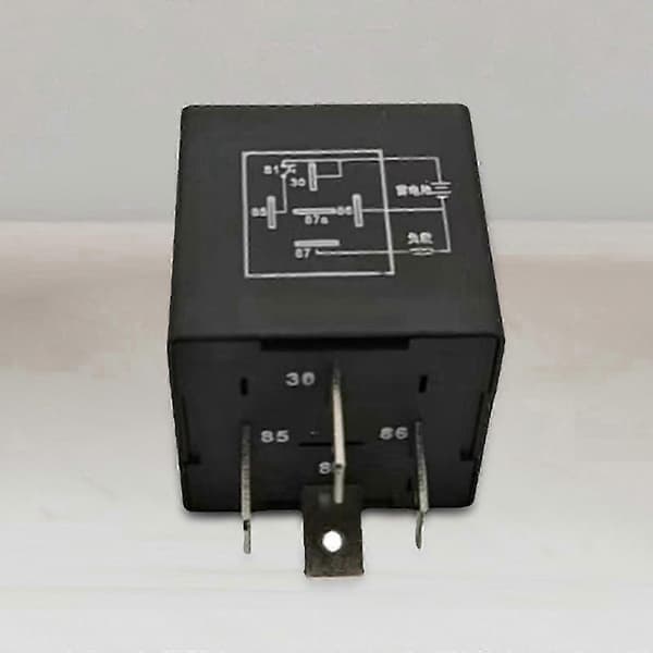 Tidsforsinkelsesrelæ, 12V 4-benet 40A, ABS-hus, 4,3cm x 3cm x 3cm, reservedelsrelæ til bil 60 seconds
