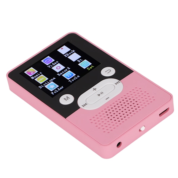 T9 MP4-spiller 1,8 tommers fargeskjerm tappefritt lyd MP3-spiller med Bluetooth 4.2 Støtter minnekortutvidelse Rosa 16GB