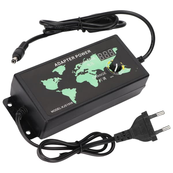 Strømadapter LED Digital Display 120W 10A 3‑12V Justerbar Spændingshastighedsreguleringsadapter 100-240VEU Stik