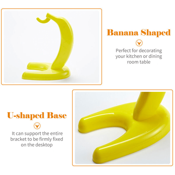 Bananhenger Banan Tree Holder Stand Gul Modern Banan Display Stand Krok for kjøkkenbenk Fruktoppbevaring, modell: Gul