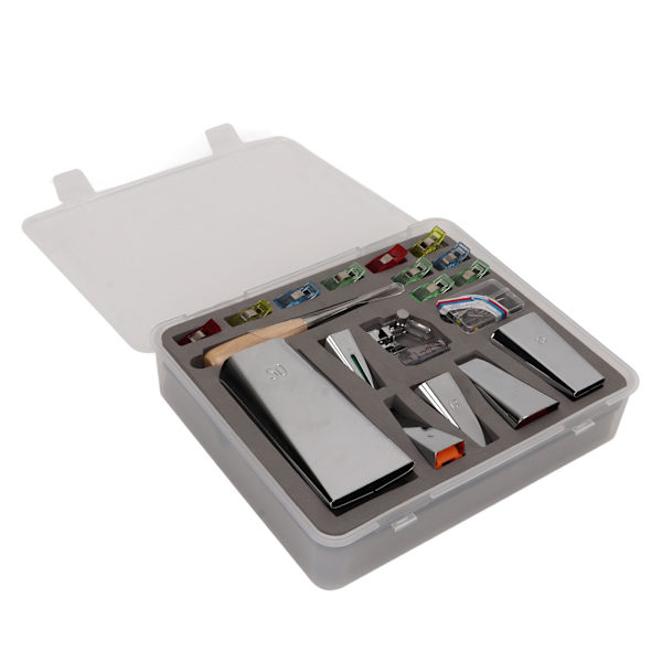 Bias Tape Tool Kit 6 storlekar Bias Tape Maker 6 mm 9 mm 12 mm 18 mm 25 mm 50 mm sömnadstillbehör med plastlåda för hushåll
