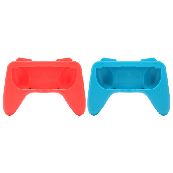 Håndtak slitesterkt komforthåndtaksett med 2 beskyttelsesputer for Switch OLED-kontroller (rød blå)