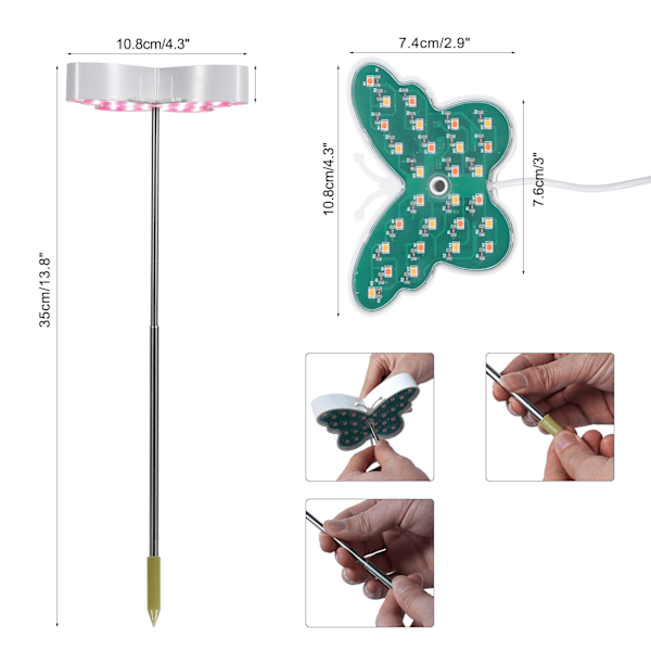 LED Plant Growth Light USB Teleskopisk Stick Plant Grow Light Färgglad Suckulent Plant Fill Light