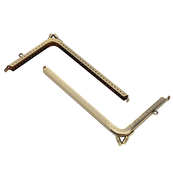 2 stk Metal Pung Ram Taske Spænde Lås Tilpasset DIY Tilbehør Legering L-formet Glat 18,5 cm