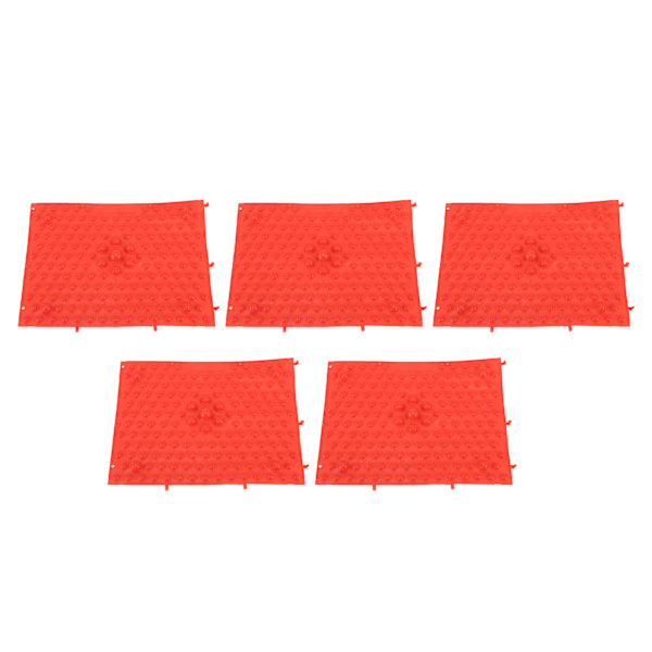 5 st Fotmassagematta TPE Akupressur Walking Toe Plate Massage Pad för Hem Utomhusspel Röd