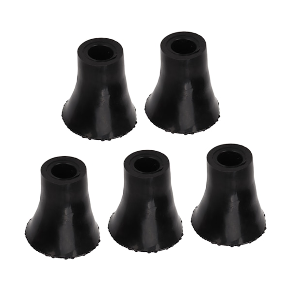 5 stk 19 mm Krykke Spidser Forhindrer Glidning Blød Forbedret Gummi Vandrestave Udskiftningsspids Sort
