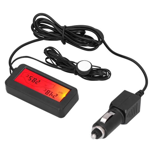 Mini termometer Elektronisk temperaturmätare med LCD-skärm DC12V för bil inomhus utomhusröd