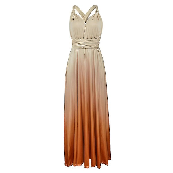 Krydsrygget Gradient Kjole med Flere Stylingmuligheder Champagne