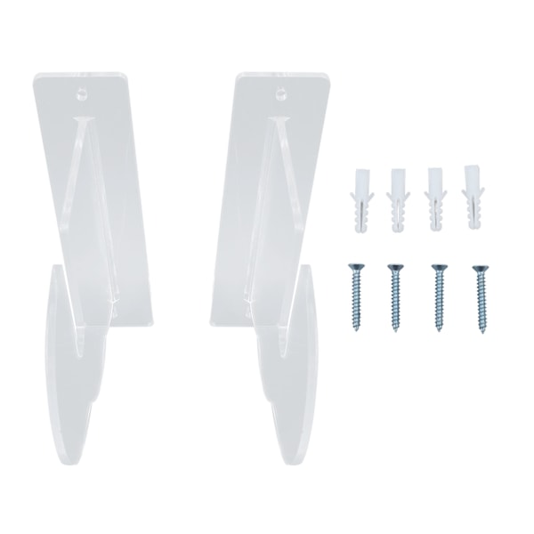 2 stk Skateboard Væghængt Display Stativ Akryl Skateboard Væghængere Horisontal Display Stativ til Longboard Snowboard Transparent