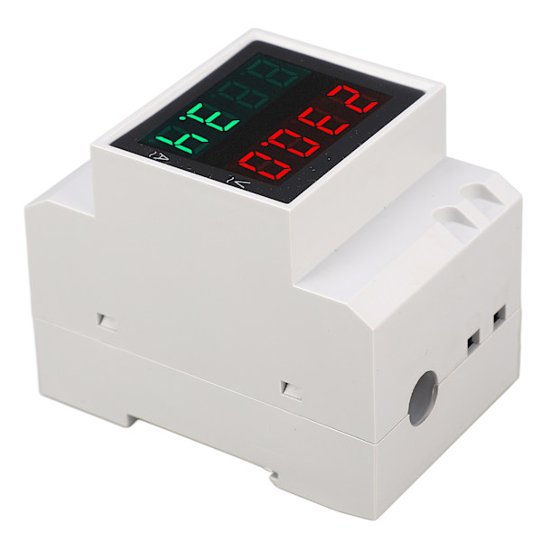 Voltmeter Amperemeter 4-cifret display DIN-skinne monteret enfaset spændingsstrømmåler 0,1‑99,9A AC80‑300V