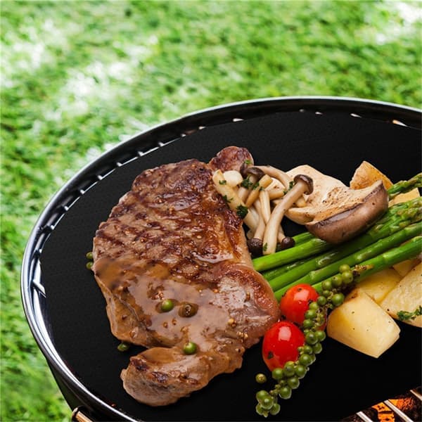 2 STK Genanvendelig Non-Stick 40 cm Rund Grillmåtte Bagemåtte