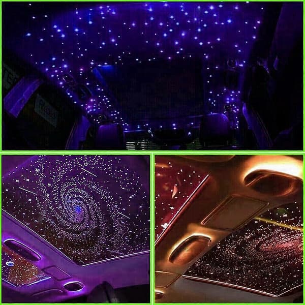 【NX】Car Mounted Starry Sky LED Light Source Cable Kit RGB Mobile Application Voice Remote Control Kit, 2 meters * 500 light beams