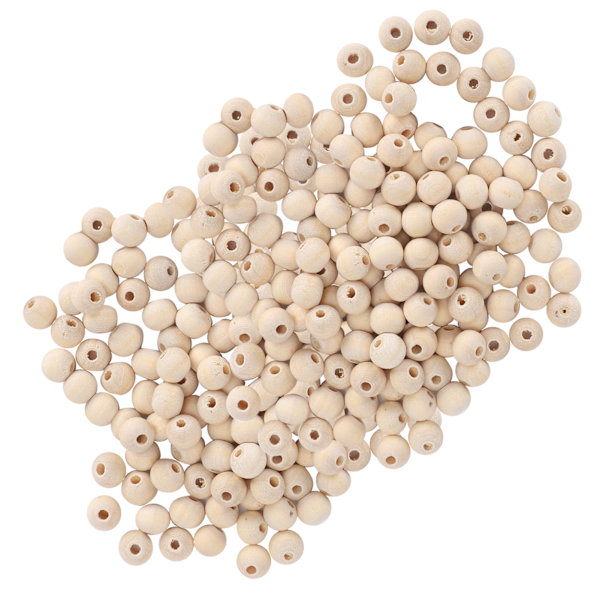 5 pussia puupalloja pyöreitä käsintehtyjä DIY-tyhjiä käsityötarvikkeita 4 mm/6 mm/8 mm/10 mm (Luonnollinen väri 10 mm 100 kpl)