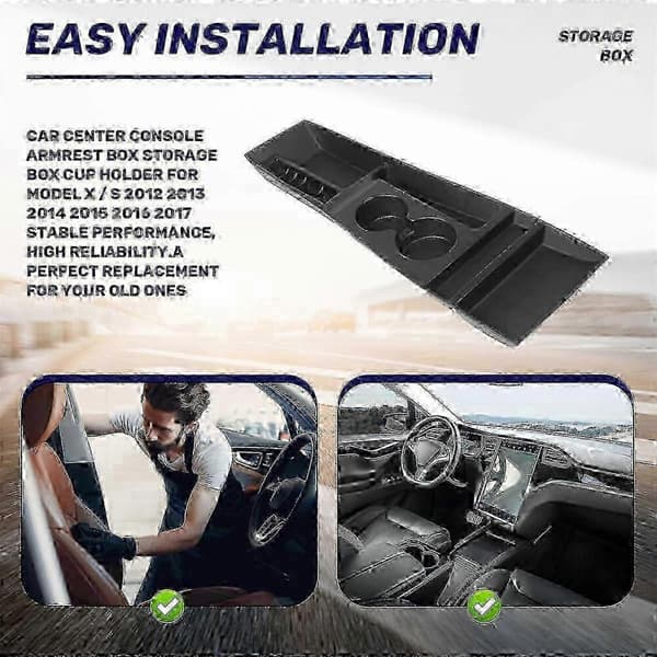 【NX】Opbevaringsboks kompatibel med Tesla X / S 2012 2013 2014 2015 2016 2017