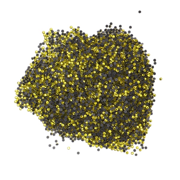 14400 stk flate rygg strass blendende fargerike DIY robuste iriserende strass runde perler for manikyr sminke Sitrongul