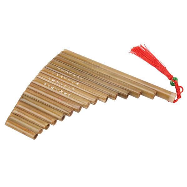 Panflöjt 15 Pipes G Key Traditionellt kinesiskt musikinstrument Panpipes Träblåsinstrument Vänsterhand
