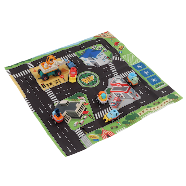 Barnas Teppet Spillmatte Teppe Kids City Life Spillmatte for Lek med Bil Leke DIY Montering Byggebiler Leke