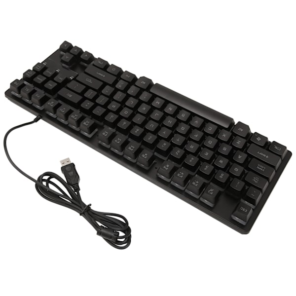Langallinen peli-näppäimistö 87 näppäintä Ergonomisesti suunniteltu värillinen Taustavalaistu Design Työpöytä Kannettava tietokoneen lisävaruste Musta