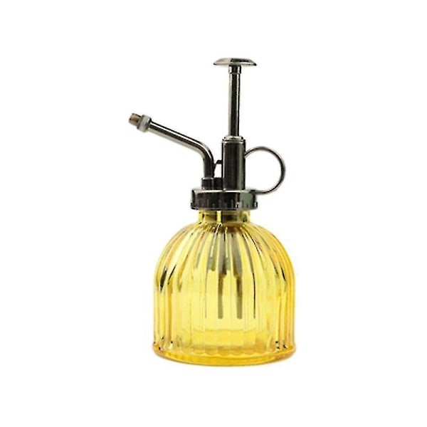 Højkvalitets 7 oz vintage glas botanisk blomstersprayflaske til håndvask (gul)