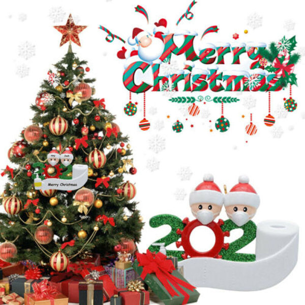 Snowman Christmas Tree Hanging Pendant Familjemedlemmar DIY Name Blessings PVC-hänge, familj på 3