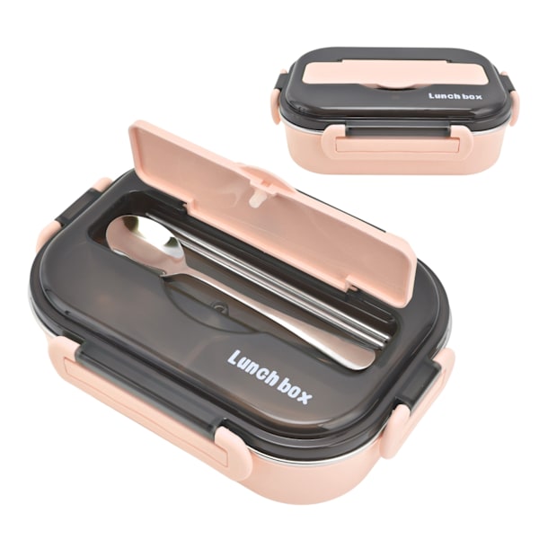 Lounasrasia 1000ml Kaksi lokeroa Turvallinen Kestävä Hyvä tiivistysominaisuus Kannettava Bento Box Pink