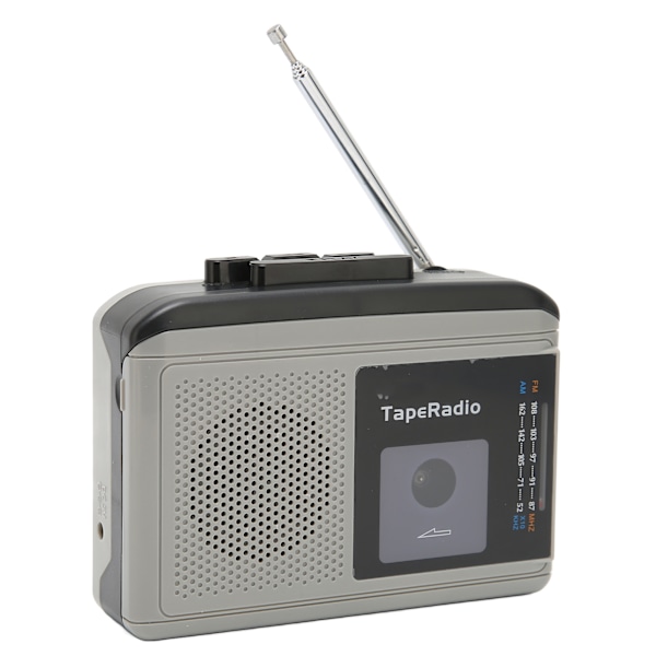Bärbar Kassettbandspelare AM FM Radio Bandspelare Stöder 2 Strömförsörjningsmetoder Svart Grå