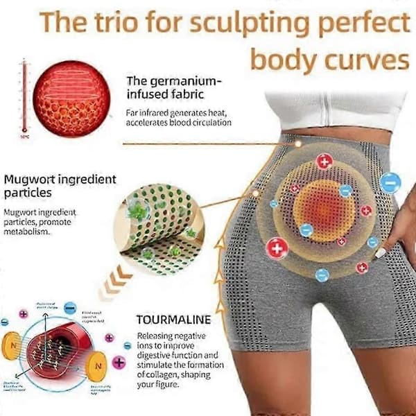 Mikrovibrationsmassage Modul Ice Silk lonfiber Reparerende Formende Shorts Grå Grey L