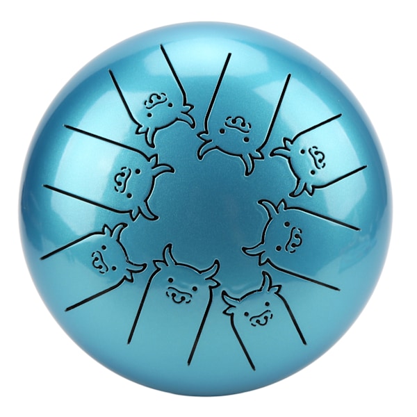 Tongue Drum 5.5in 8 Notes Chakra Tank Alloy Animal Pattern Percussion Instrument
