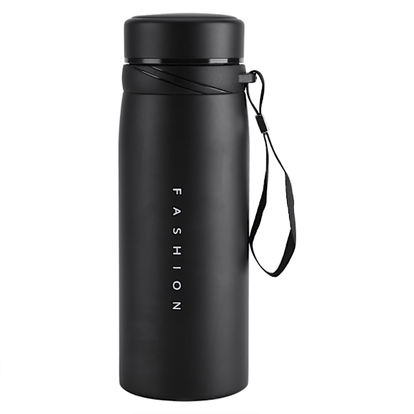 1 stk 900 ml rustfrit stål vand termisk kop te kaffe rejse drikkeflaske (sort)