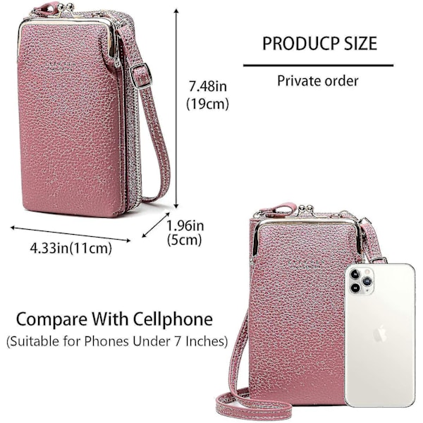 Mjuk PU-läder dam mini crossbody mobiltelefon plånbok - Stil 5