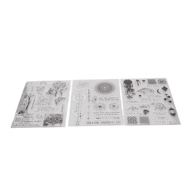 3 st Klar Stämpel DIY Transparent Stämpel Handgjorda Pappershantverk Dekoration för Scrapbook Handbok Album Korttillverkning