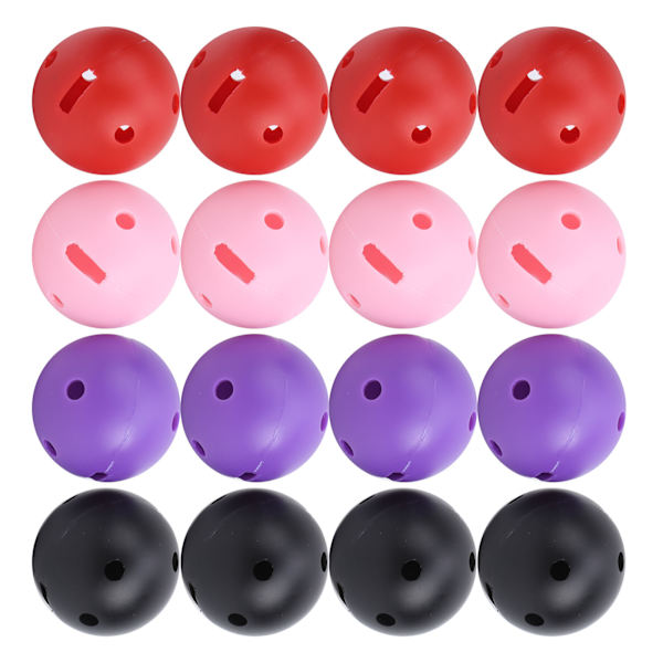 16 stk./pose Plast golfboldforsyning firkantet hul 4 stk. Pink 4 stk. Rød 4 stk. Lilla 4 stk. Sort