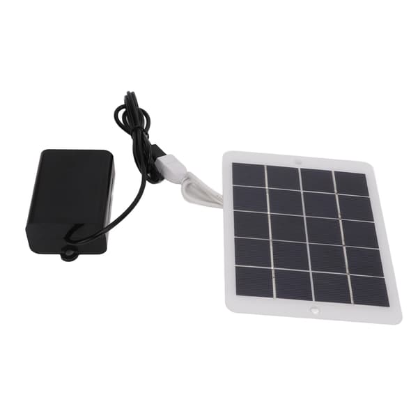 Solar Oxygen Pump Output Interface 3W5V Bærbar Solar Oxygen Aerator Kompatibel med rejser og cykling