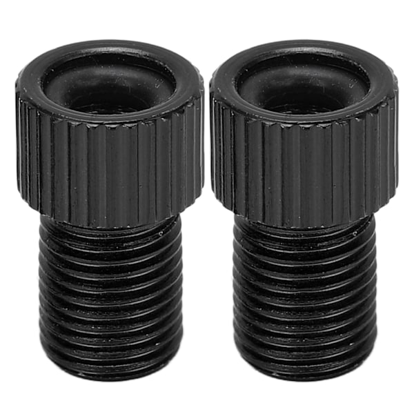 2 stk/sæt Presta til Schrader cykelventilomformer Slidstærk mountainbike pumpe adapter Sort